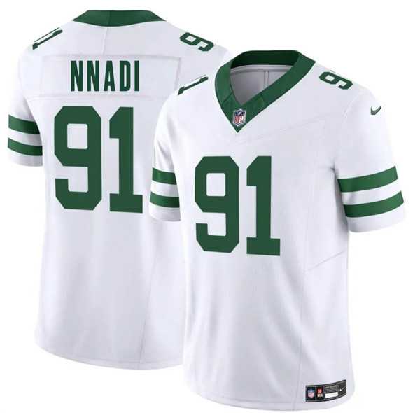 Men & Women & Youth New York Jets #91 Derrick Nnadi White 2025 F.U.S.E. Vapor Untouchable Limited Stitched Jersey